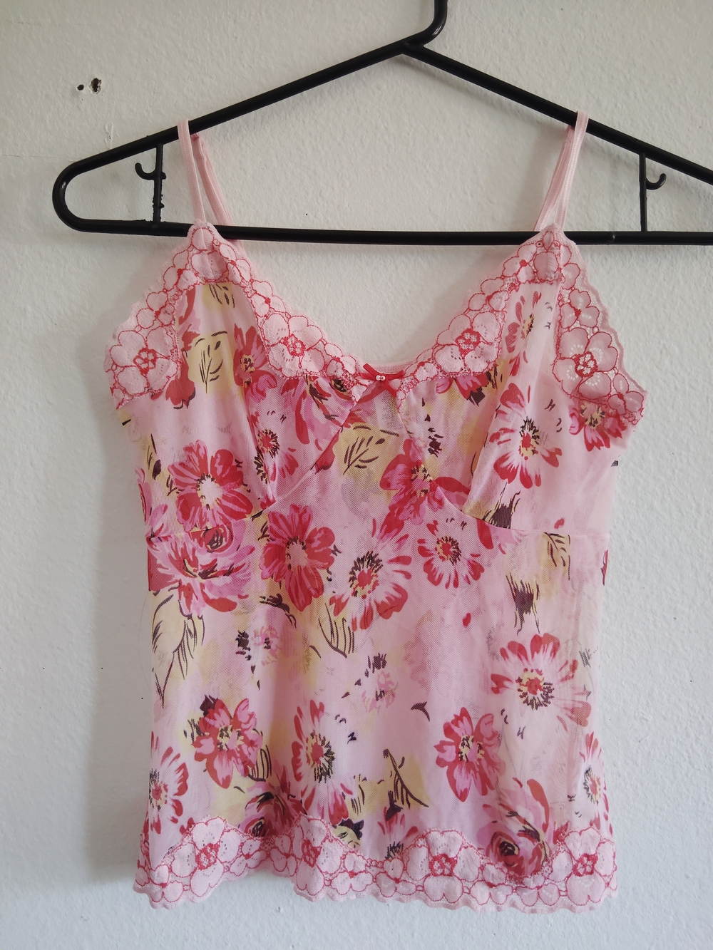 Enchanting Light Pink Floral Sheer Camisole
